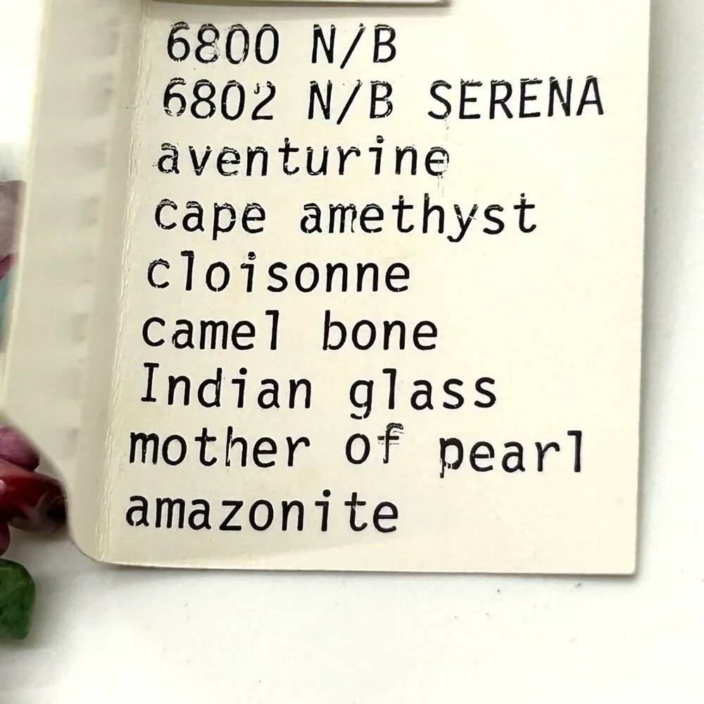 Cloisonné Bead Necklace with Multicolor Natural Stone & Glass and Bracelet - Picture 11 of 16